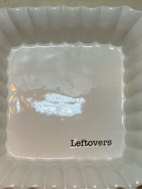 Mud Pie White Ceramic 'Leftovers' Square Serving Dish